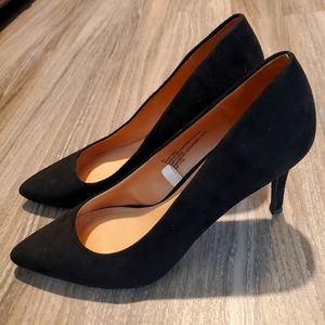 A New Day 3in Black Microsuede Heels